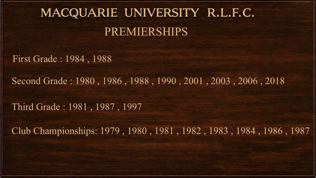 The premierships board