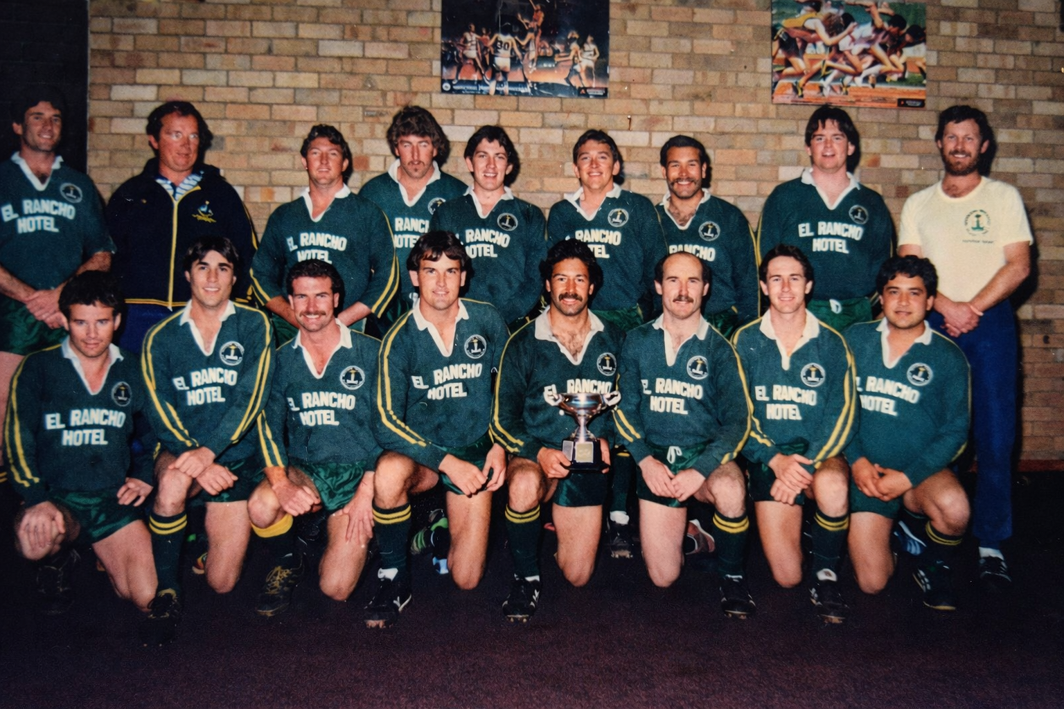 El Rancho Hotel — the green and gold, with silverware
